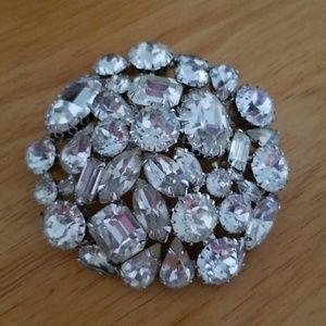 Weiss Signed Rhinestone Brooch Large Pin